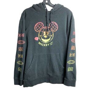 Disney Mickey Mouse Pullover Hoodie Black Red Yellow Medium Unisex